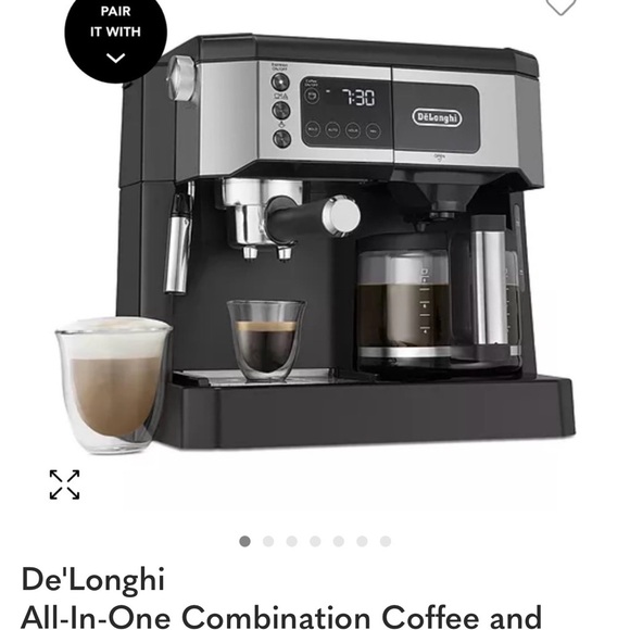 De’Longhi all in one Coffee & Espresso Machine with Silver and Black Finish - Picture 4 of 6